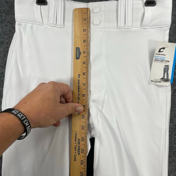 Champro Triple Crown Open Bottom Baseball Pants Youth Large White NWT 27-29" - Picture 3 of 11